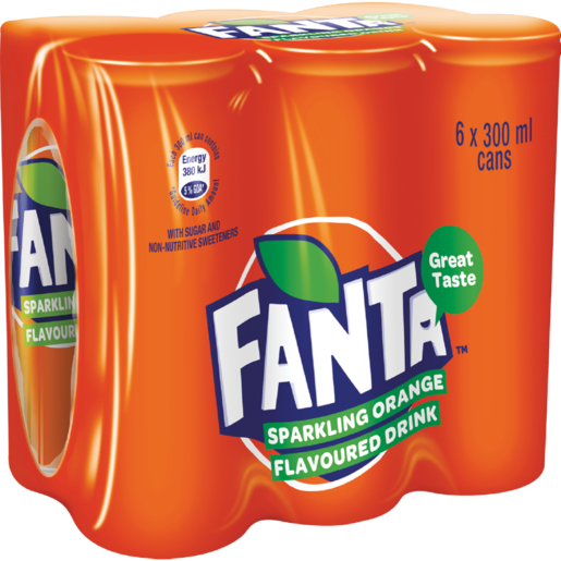 Fanta Orange 300ml Can X 6